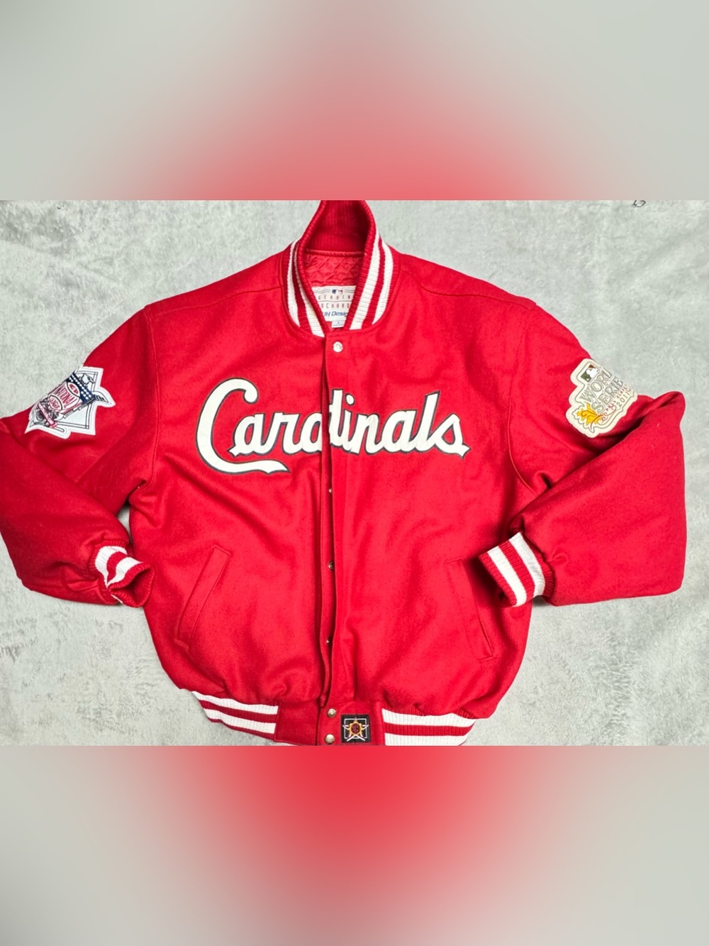 St. Louis Cardinals JH Design Varsity Jacket Size L. 2011 World Series MLB USA